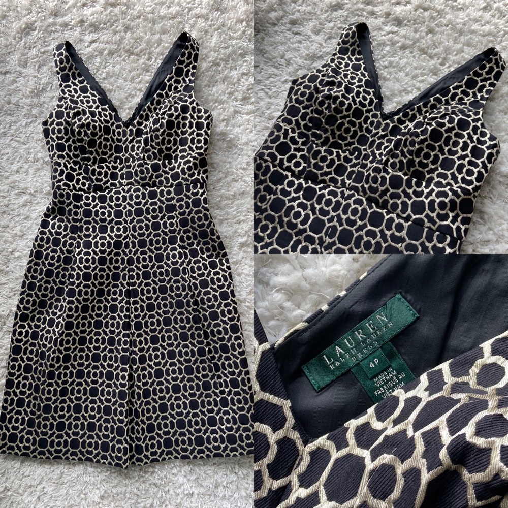 Ralph Lauren Sleeveless Metallic Jacquard Dress